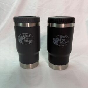 Bass Pro Shops Stainless Steel Vacuum Insulated Can Cooler Set of 2 Matte Black